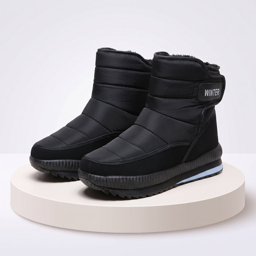 Men's Winter Faux Fur Lined Boots - Black