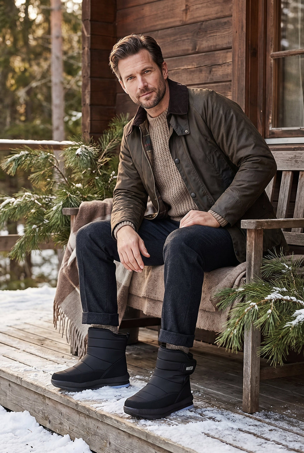 Men's Winter Faux Fur Lined Boots - lifestyle