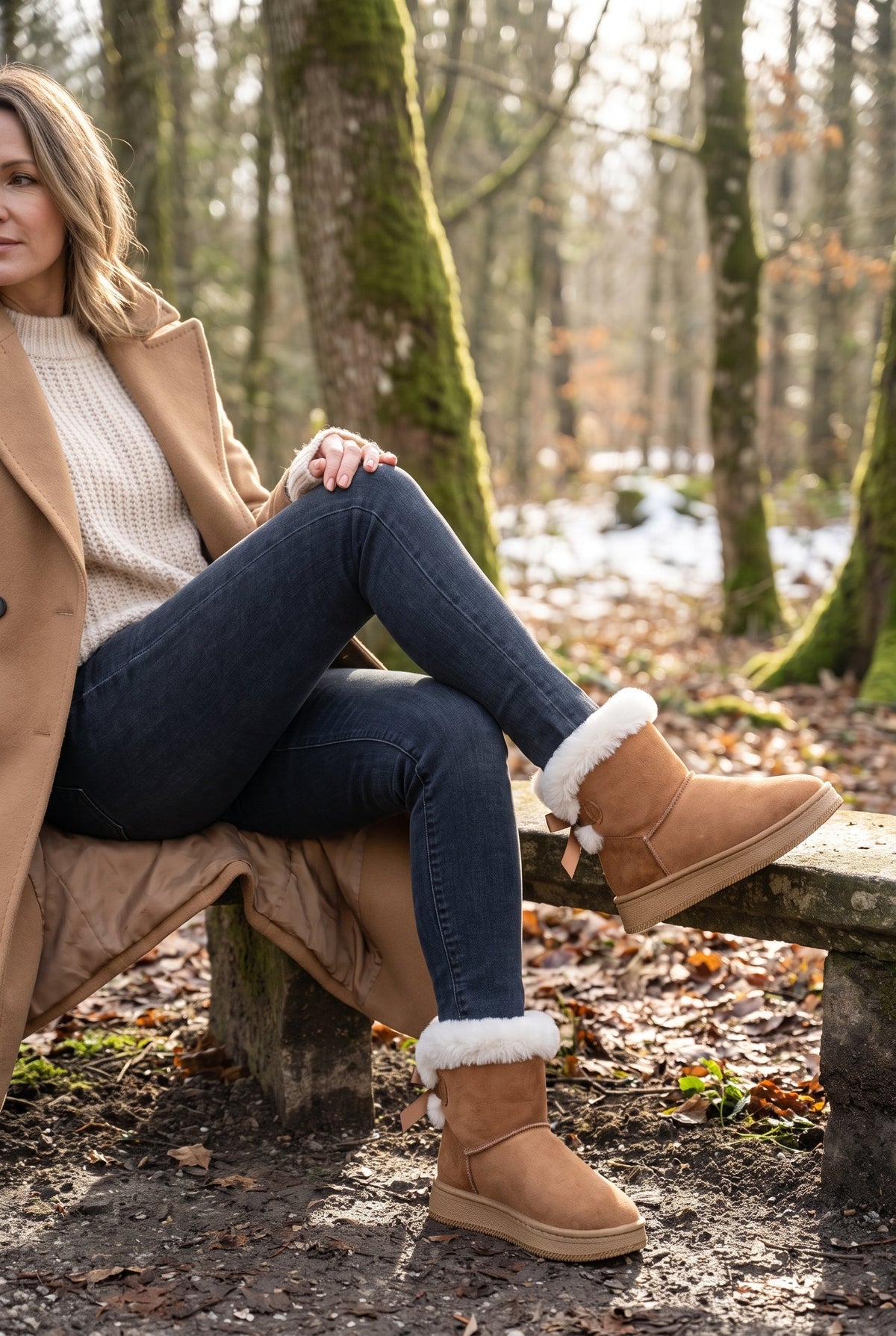 Women's Cozy Fur-Trimmed Winter Boots - lifestyle