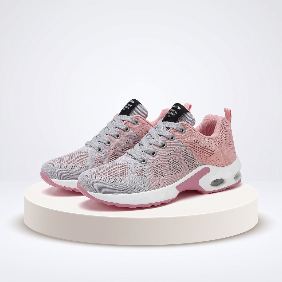 Women's Comfortable Running Shoes - Gray-Pink