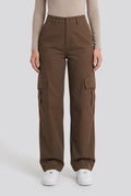 Women's Stylish Cargo Pants - Brown