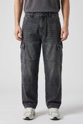 Men's Relaxed Cargo Jeans - Black