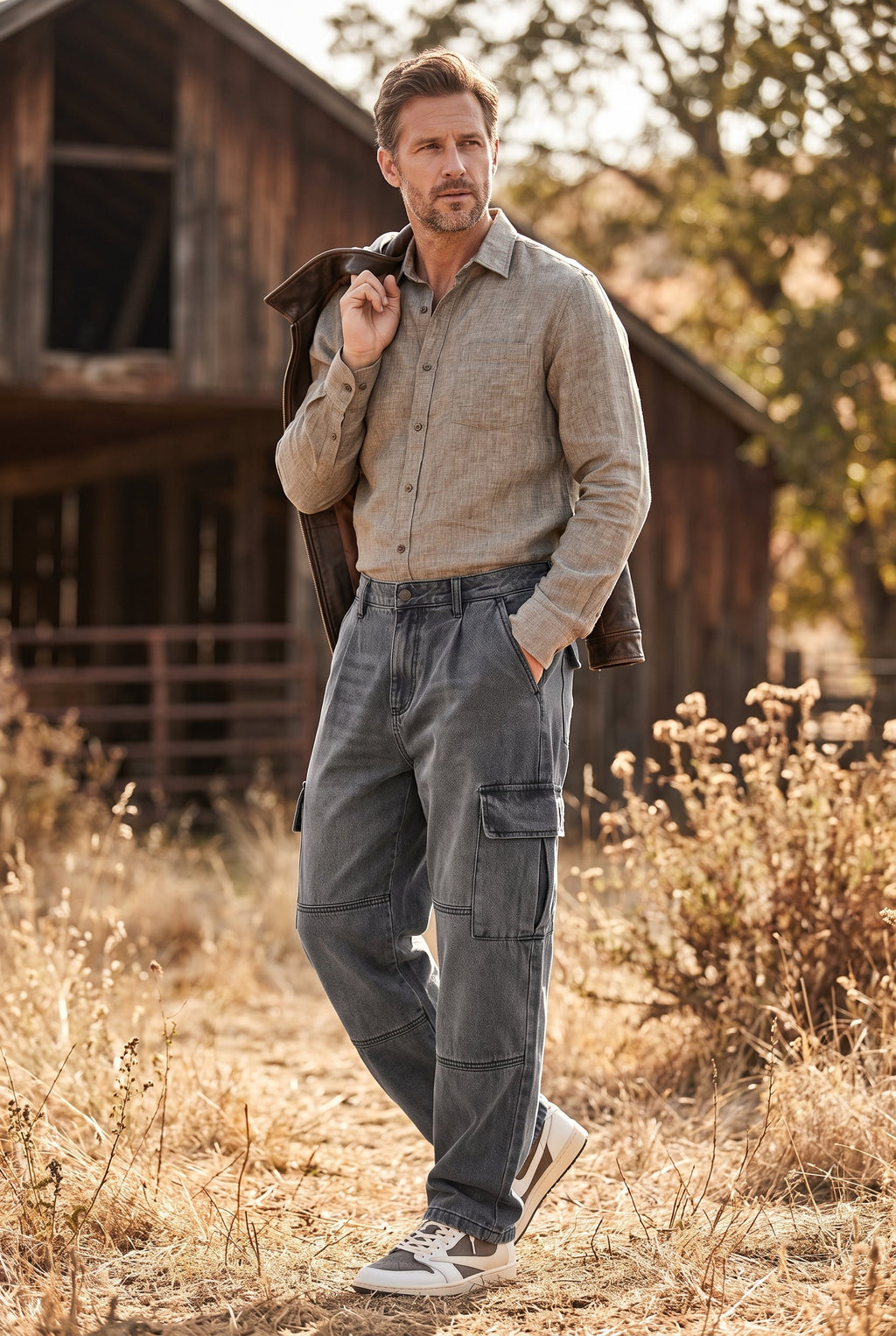 Men's Relaxed Cargo Jeans - lifestyle