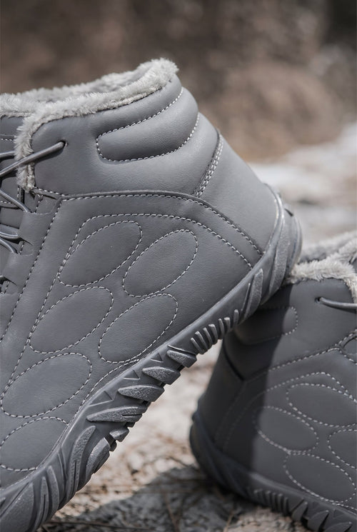 Men's Waterproof Winter Boots with Non-Slip Soles - detail closeup