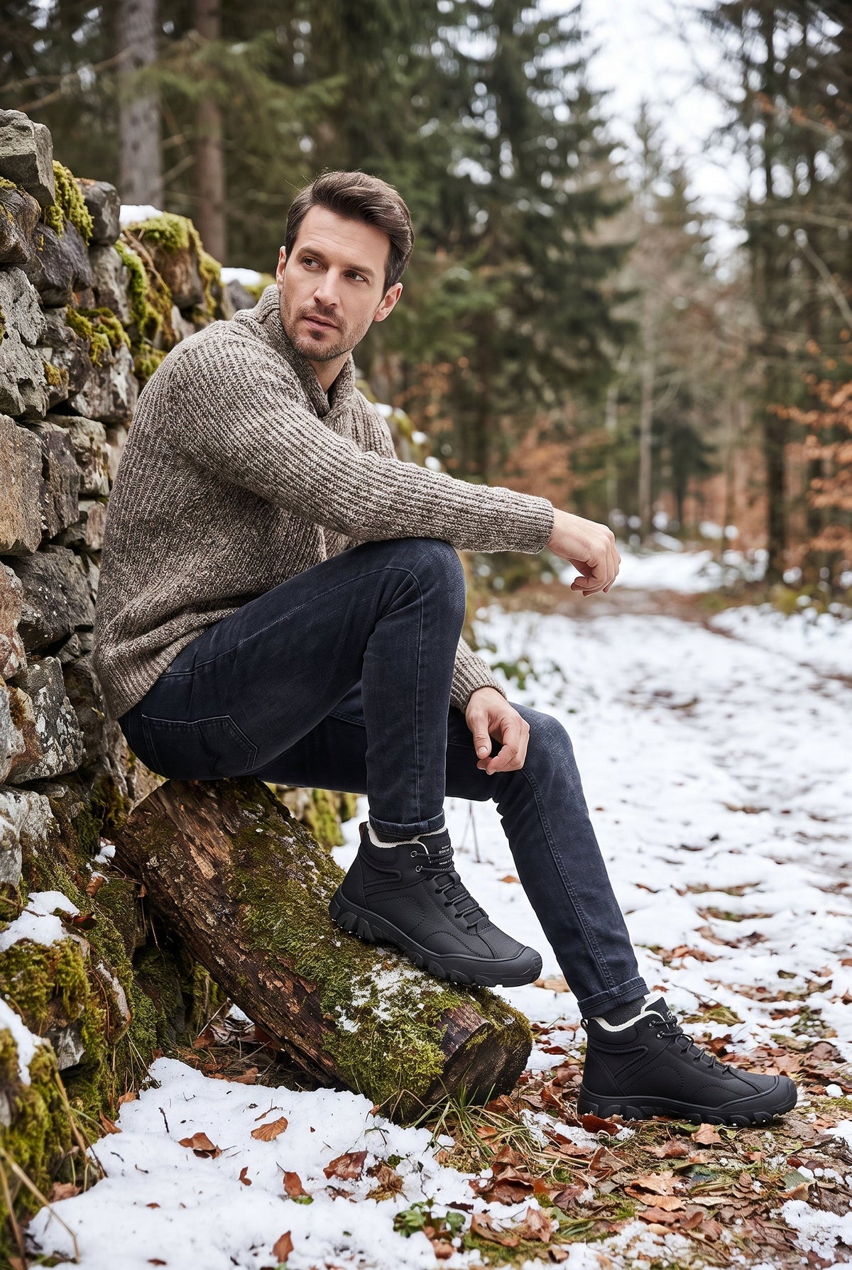 Men's Winter Boots with Fleece Lining - lifestyle